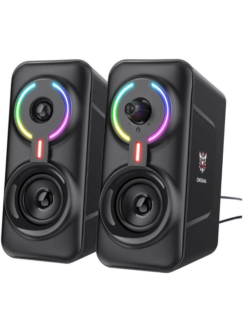 ONIKUMA GAMING ONIKUMA L6 Multimedia Gaming Speaker with Bluetooth 5.0, RGB Lighting, and 360° Surround Sound - Black - Image 1