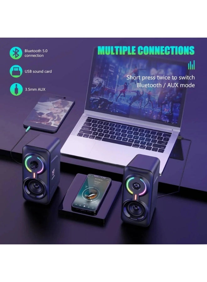 ONIKUMA GAMING ONIKUMA L6 Multimedia Gaming Speaker with Bluetooth 5.0, RGB Lighting, and 360° Surround Sound - Black - Image 3