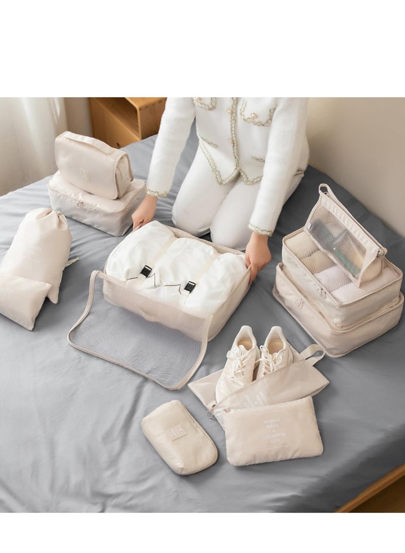 DUNISO 11Pcs Travel Luggage Organizer Packing Cubes Set Travel Packing Kit with Clothes Storage Bag Shoes Bag Toiletry Bag Underwear Bag Compression Storage bag Travelling Accessories (11, Blue) - Image 5