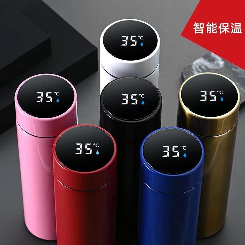 Ou Rui Smart Temperature Display Insulated Mug 304 Stainless Steel Portable Thermos Cup with Tea Infuser, Custom Logo, 500ml - Image 2