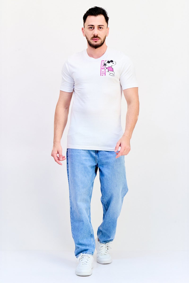 Peanuts Men Crew Neck Short Sleeves Graphic Print T-Shirt, White - Image 4