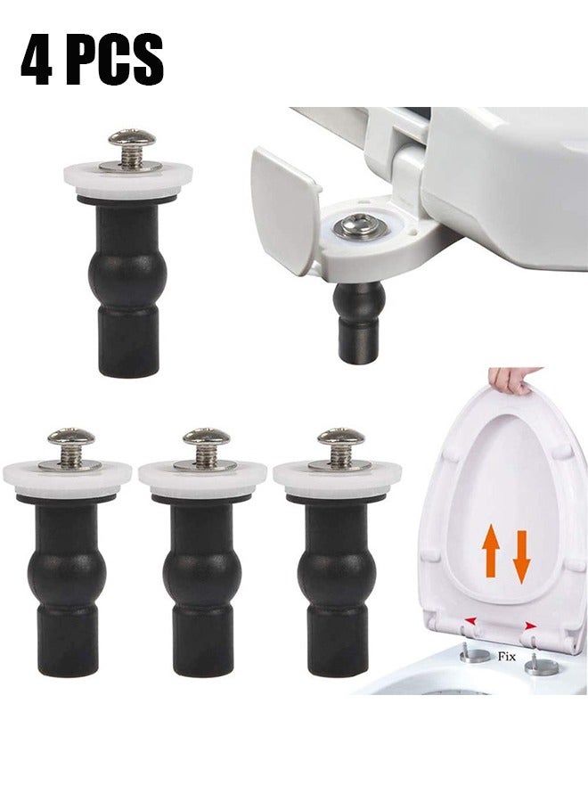اتش واي 4 حزمة مفصلات مقعد المرحاض مسامير تثبيت مقعد المرحاض إصلاح توسيع المطاط أعلى مسامير الصواميل ، مسامير ومسامير مقعد المرحاض العالمي غير القابل للصدأ مع المطاط والمكسرات البلاستيكية ، سهلة التركيب - Image 1