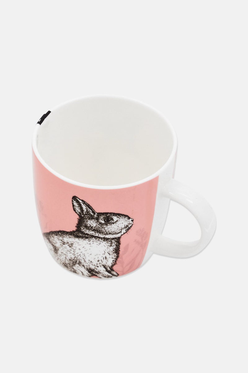 KitchenCraft Rabbit Barrel-Shaped Printed Coffee Mug, Multicolor - Image 3