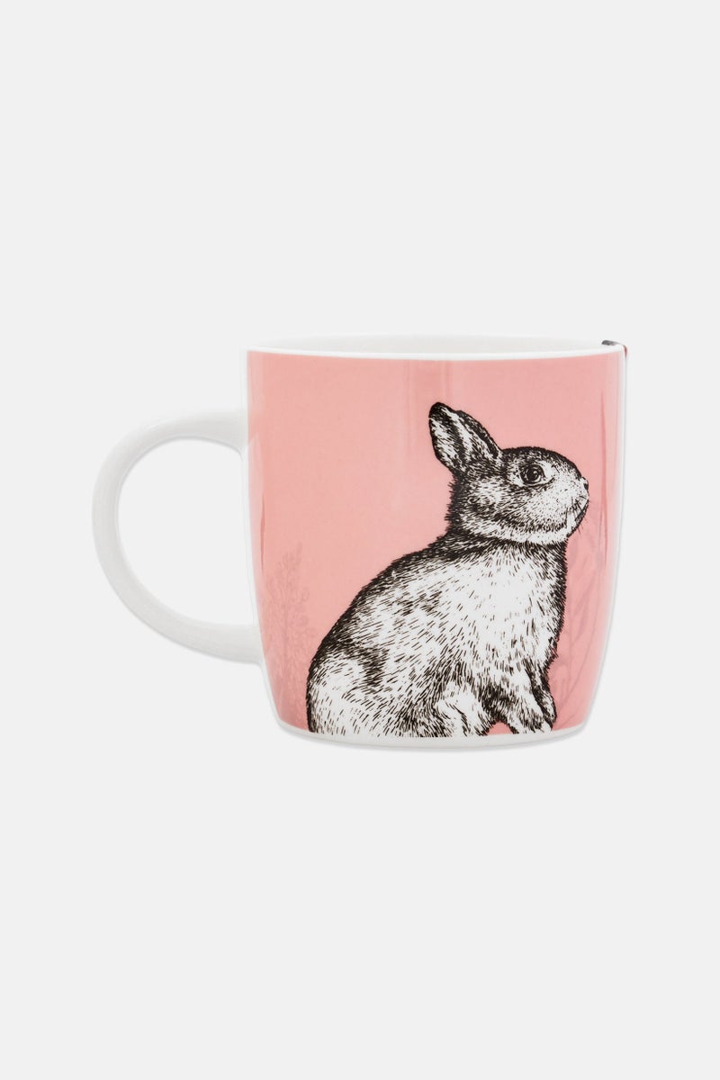 KitchenCraft Rabbit Barrel-Shaped Printed Coffee Mug, Multicolor - Image 2