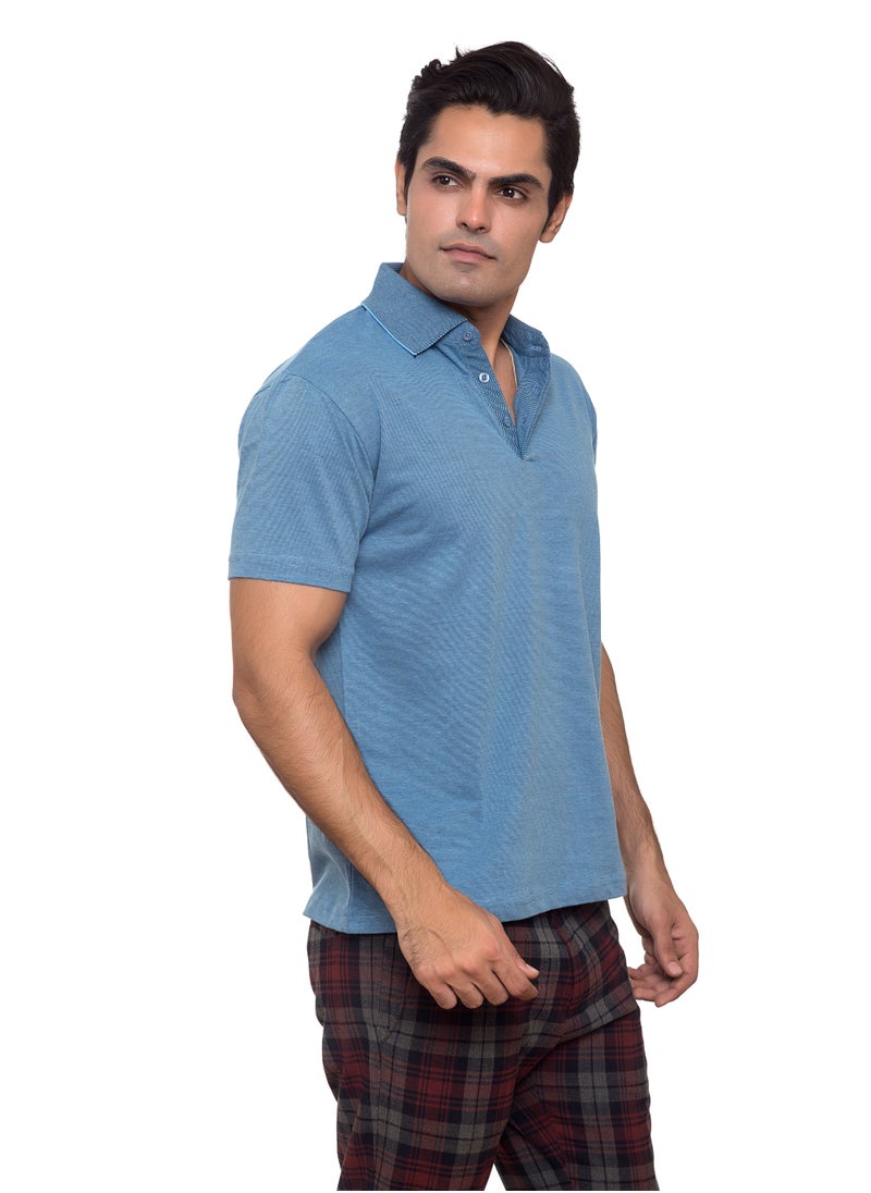 SANTHOME Premium 2-Tone Men's Polo T-Shirt  - Image 2