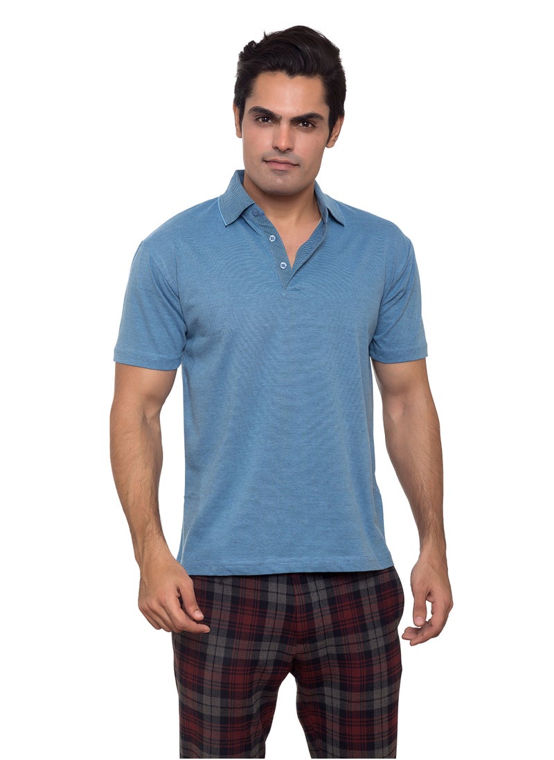 SANTHOME Premium 2-Tone Men's Polo T-Shirt  - Image 1