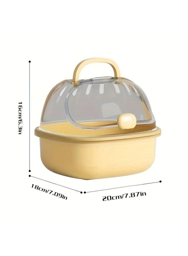 Pink Portable Hamster Carrier Cage Breathable Design Transparent View Includes Small Water Bottle - Image 3