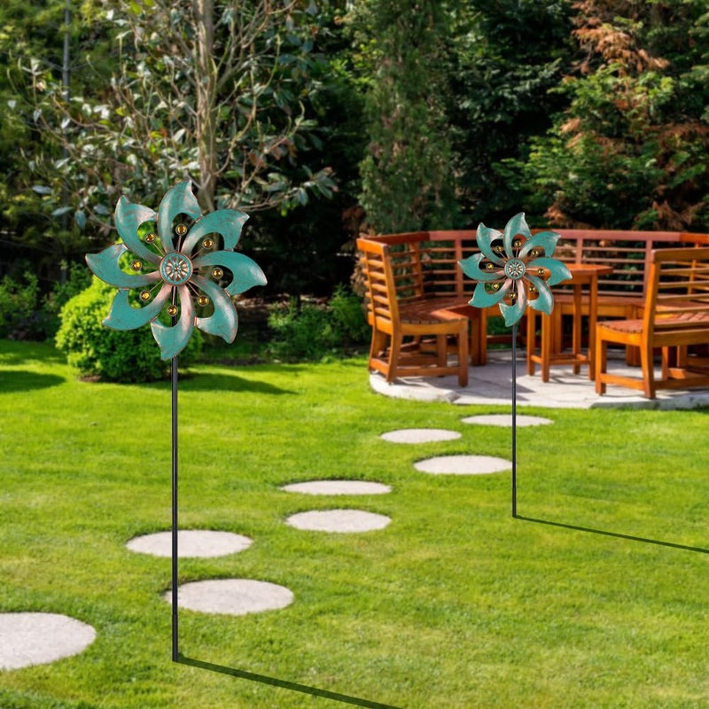 VEWOGARDEN Garden Decor Wind Spinners, Small Waterproof Metal Pinwheels Wind Spinner for Yard and Garden 37 * 10inches (Single Blade) - Image 2