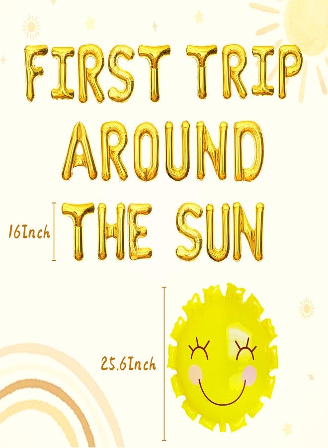 Roaring Good Time Gold First Trip Around the Sun Balloons First Trip Around the Sun Party Decoration Sun First Birthday Party Decoration Sun Balloons Sun First Birthday Party Supplies - Image 2