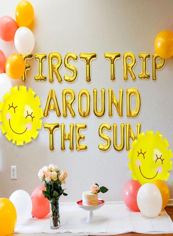 Roaring Good Time Gold First Trip Around the Sun Balloons First Trip Around the Sun Party Decoration Sun First Birthday Party Decoration Sun Balloons Sun First Birthday Party Supplies - Image 3