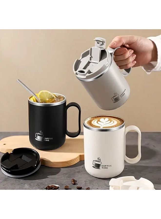Black Double Wall Stainless Steel Coffee Mug Leakproof Travel Tumbler - Image 5