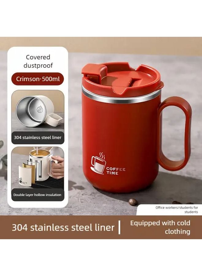 Black Double Wall Stainless Steel Coffee Mug Leakproof Travel Tumbler - Image 1