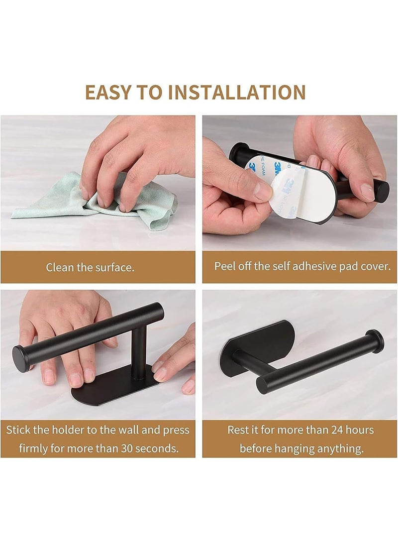 Beauenty GoodTool Stainless Steel Toilet Paper Holder, Wall Mount Self Adhesive Bathroom Paper Towel Roll Holder, No Drilling Toilet Tissues Holder, for Home and Kitchen (2Pcs) - Image 5
