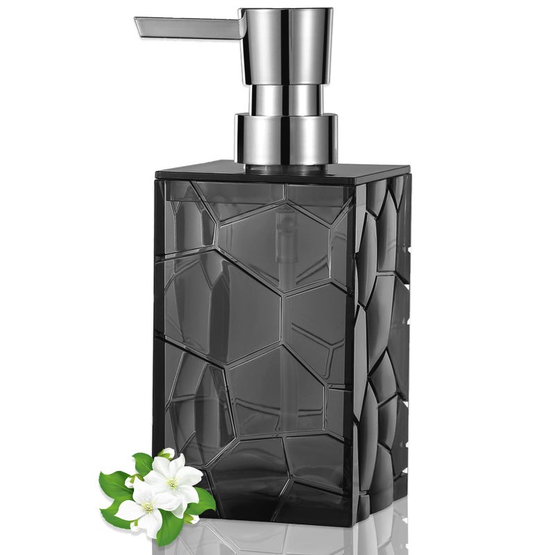 JiatuA Hand Soap Dispenser  Clear Acrylic Plastic Liquid Pump Bottles Refillable Lotion Dispenser For Bathroom Decor Kitchen College Dorm  Grey - Image 1