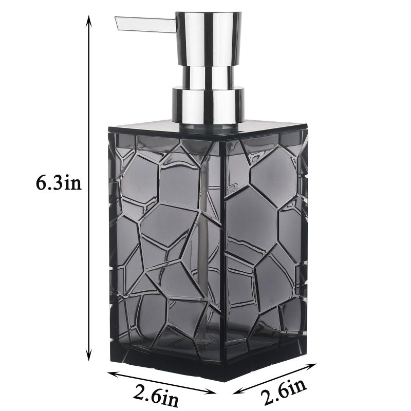 JiatuA Hand Soap Dispenser  Clear Acrylic Plastic Liquid Pump Bottles Refillable Lotion Dispenser For Bathroom Decor Kitchen College Dorm  Grey - Image 5