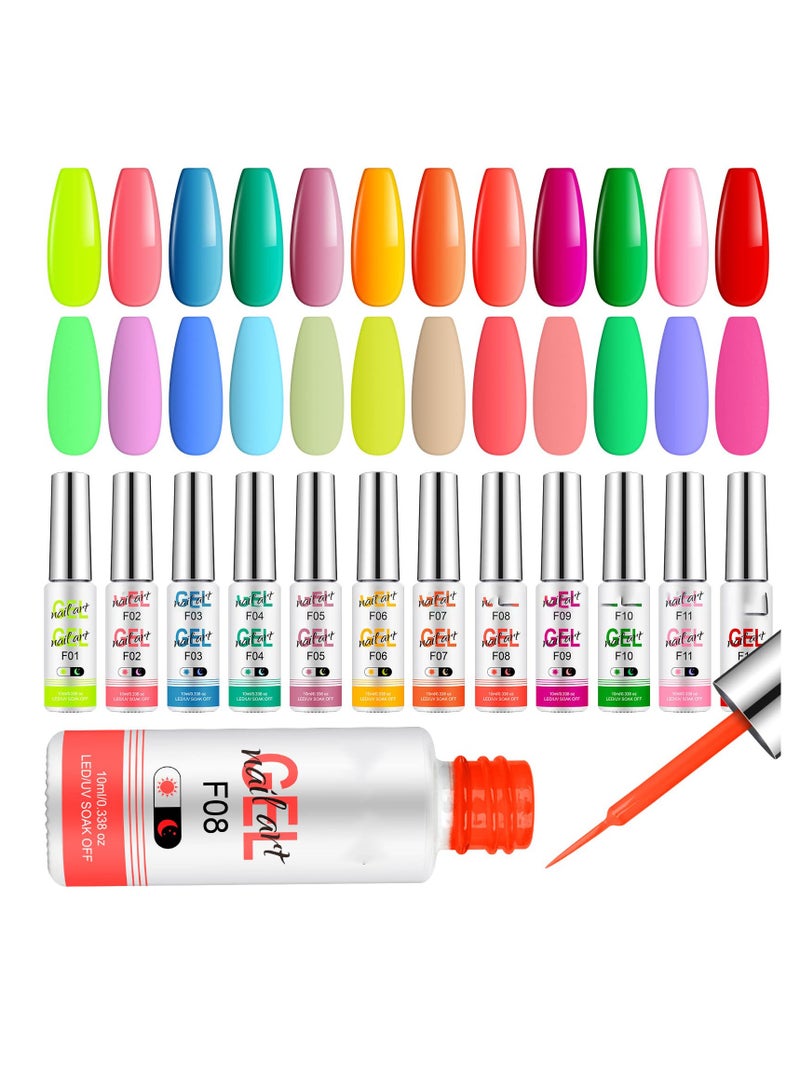 Excefore Luminous Painted Nail Gel Polish Set, Glow In Dark Gel, Neon Drawing Liner Nail Gel For Nail Art, UV LED Gel Liner Nail Art Polish, Nail Polish Set for Party - Image 5