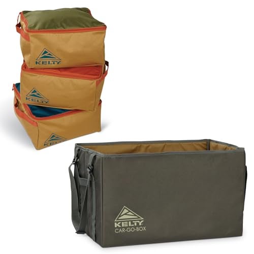 Kelty CARGO Box – Camping, Tailgating, Travel Organization Kit, Large Structured Tote + 3 Individual Pods Storage for Trucks, Vans, SUVs Cars – Color Coded Packing Cubes, Rugged + Water Resistant 45L - Image 1