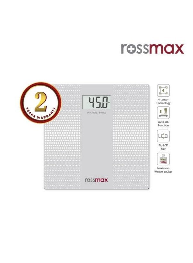 Rossmax - Rossmax WB101 Digital Weighing Scale - Precision Body Weight Measurement, Swiss Design Step-On Technology, LCD Display - Ideal weight machine for home fitness and health monitoring - Image 1