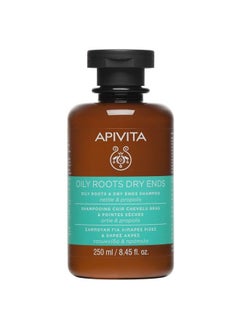 Apivita APIVITA Oily Roots and Dry Ends Shampoo 8.45 Fl.oz. | Natural Honey & Panthenol Shampoo for Oiliness Balancing and Split-ends Repairing | Leaves Hair Smooth, Lightweight and Full of Volume  - Image 1