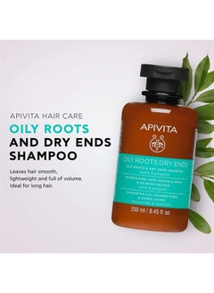Apivita APIVITA Oily Roots and Dry Ends Shampoo 8.45 Fl.oz. | Natural Honey & Panthenol Shampoo for Oiliness Balancing and Split-ends Repairing | Leaves Hair Smooth, Lightweight and Full of Volume  - Image 3