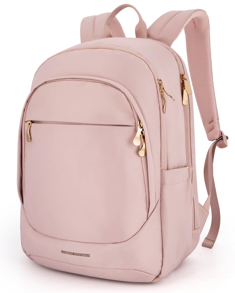 LIGHT FLIGHT Collge Laptop Backpack, 15.6 inch Laptop Travel Backpack for women, College Computer Bookbag Casual Bag for Work Travel College, Gifts for Women,Pink - Image 1