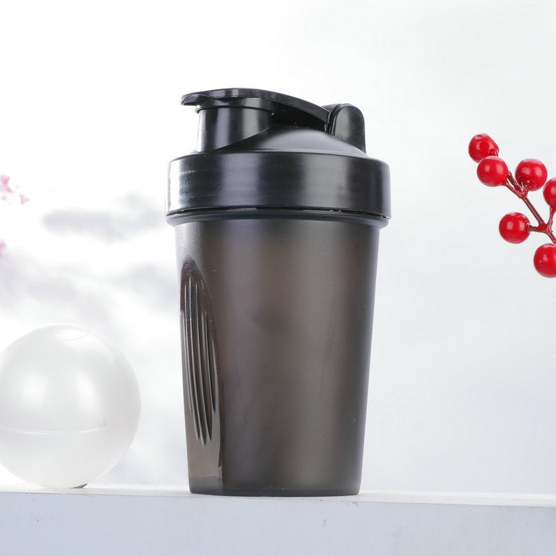 Fitness Protein Shaker 400ml Transparent Cup Black 