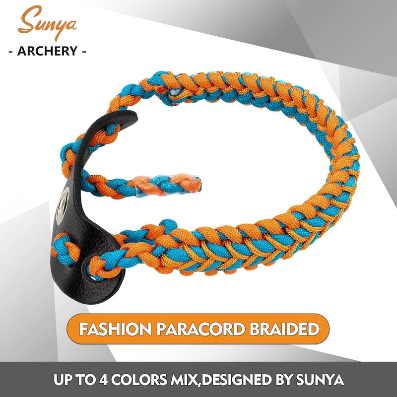 Sunya Archery Bow Wrist Sling, 550 Paracord Strap Comfortable on Hand.100% Full Grain Leather Yoke, Multiple Camo Colors.Fit Compound Bow Stabilizer & Recurve. - Image 3