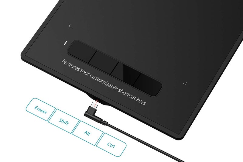 XPPen XP PEN Star G960S Plus 9 x6 Work Area 8192 Pressure Sensitivity Battery-Free Stylus, 4 Shortcut Keys, Android Support & Digital Eraser, Black - Image 2