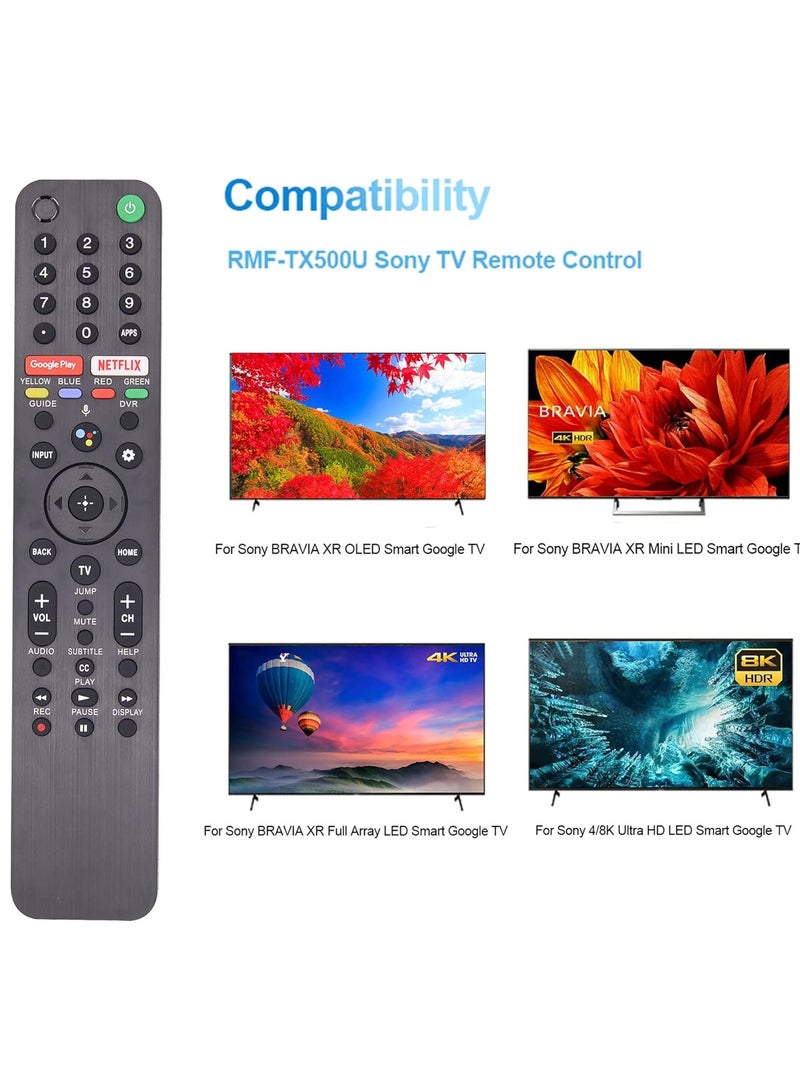 ELTRAZONE RMF-TX500U Voice Remote Control fit for Sony Smart TV Replacement Sony Voice Remote for All Sony Bravia LED OLED LCD 4K UHD HDTV HDR TV, with Google Play Netflix Button with Battery - Image 4