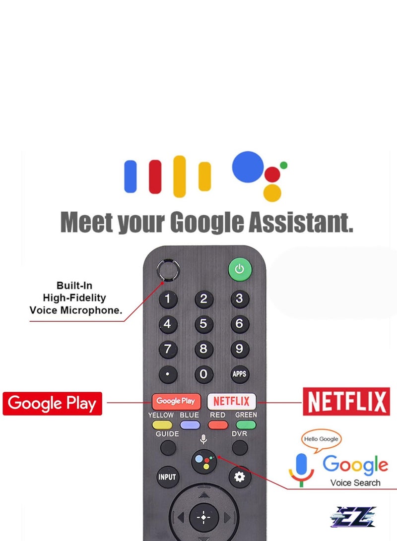 ELTRAZONE RMF-TX500U Voice Remote Control fit for Sony Smart TV Replacement Sony Voice Remote for All Sony Bravia LED OLED LCD 4K UHD HDTV HDR TV, with Google Play Netflix Button with Battery - Image 2
