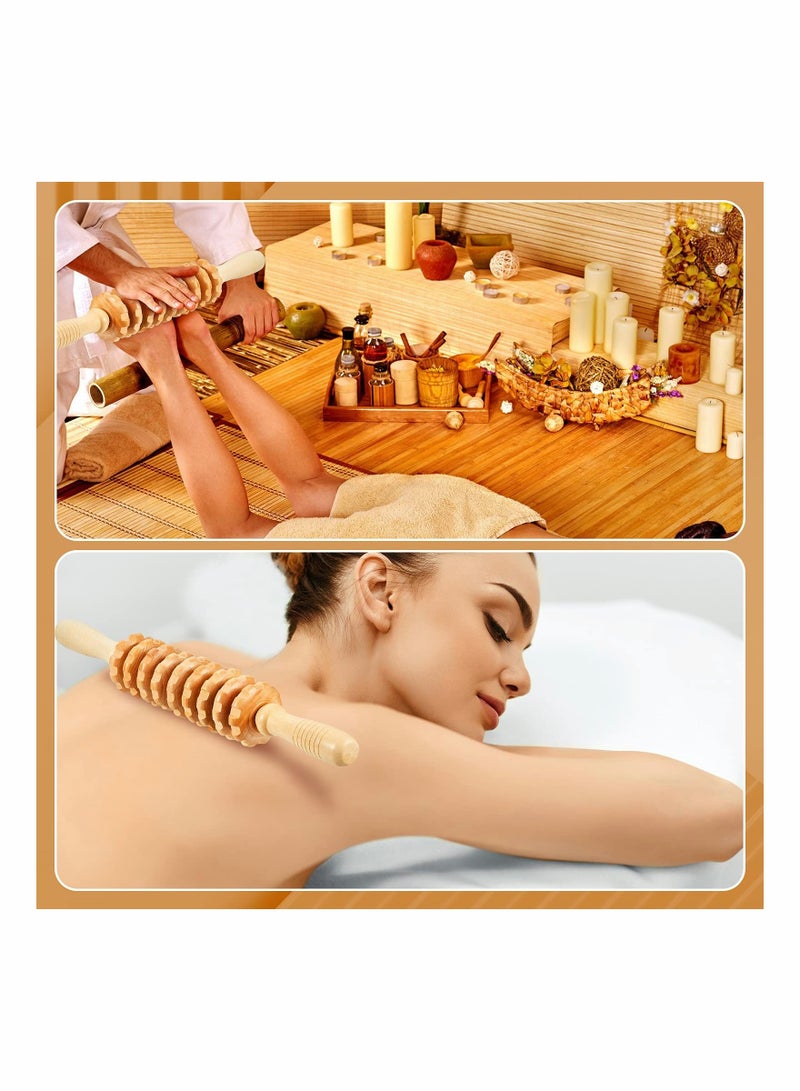 2 Pieces Wood Massage Tools Gua Sha Board Handheld Wooden Scraper Rollers - Image 2