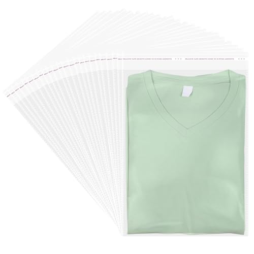 FEILIBAY 10x13 Self Sealing Cellophane Bags 100 Pcs Large Clear Self Seal Plastic Cello Bags for Shirt Clothing Magzine Artwork Gift Wrap Storage