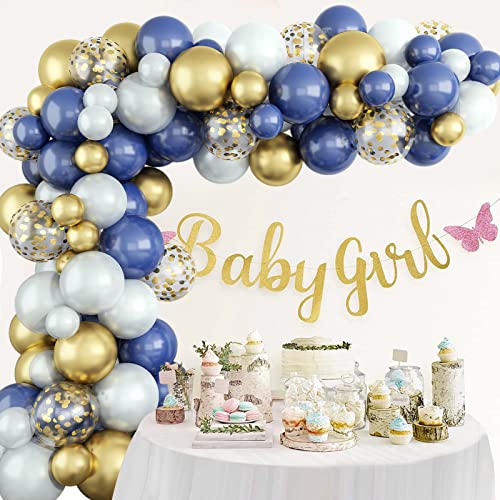 Lazybeee Blue Balloon Garland Arch Kit | 105 Pcs Blue and Glod Metallic Confetti Latex Balloons for Wedding Birthday Graduation Anniversary Bachelorette Party Background Decorations - Image 4
