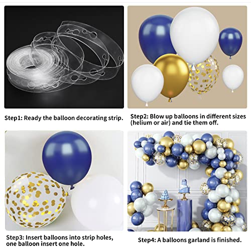 Lazybeee Blue Balloon Garland Arch Kit | 105 Pcs Blue and Glod Metallic Confetti Latex Balloons for Wedding Birthday Graduation Anniversary Bachelorette Party Background Decorations - Image 3