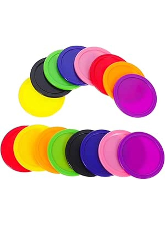 16 Pcs Air Hockey Pucks 64mm Plastic Accessories Replacement Training Pucks For Indoor Hockey Table Game Room Entertainment