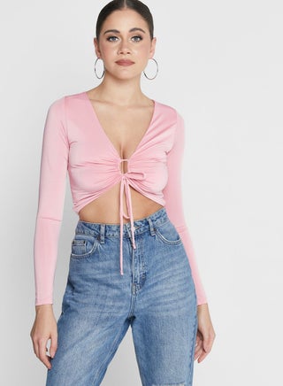 Tie Detail Ruched  Top - pzsku/Z9B52B3B10439072C6D44Z/45/_/1698931698/64719c30-1325-45ac-b054-ebe6eb8d3f32
