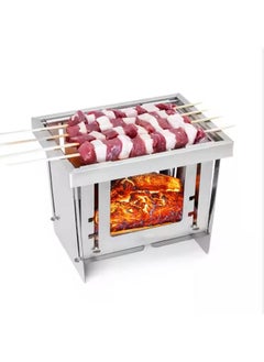 Generic Mini Outdoor Barbecue Grill, Portable Charcoal Grill, Foldable BBQ Grill,Tabletop Barbecue Outdoor Barbecue Pit,for Camping Garden Backyard Cooking Picnic  - Image 5