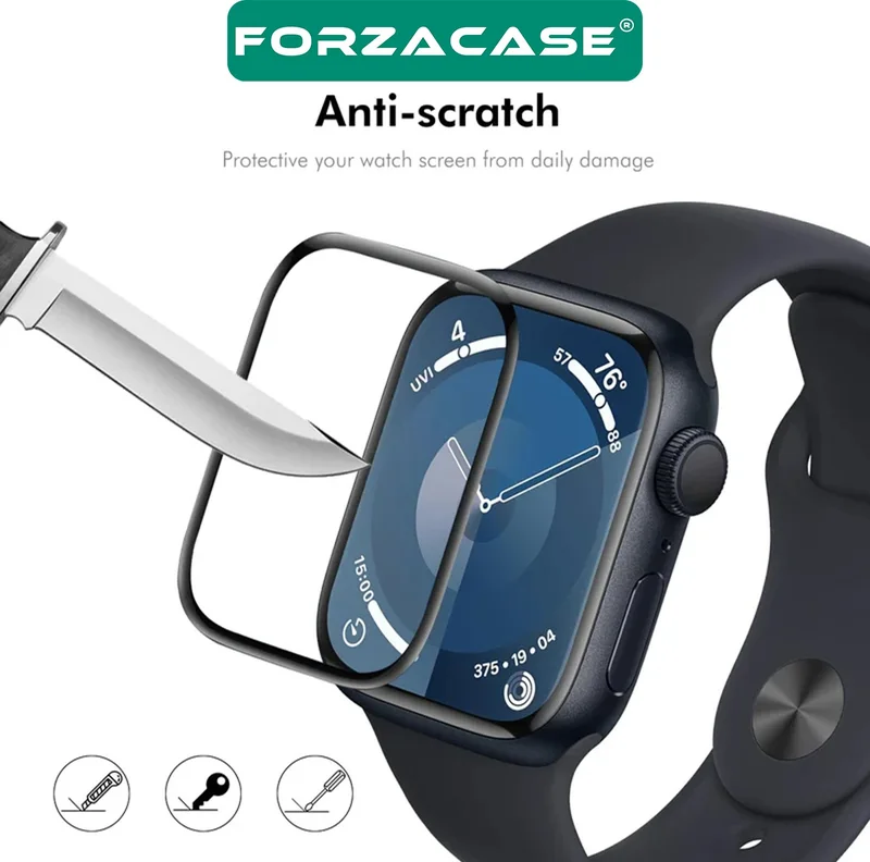 فورزاكاس Apple Watch Series 10 42MM Full Cover 3D PET Screen Protector Film with Frame - FC016