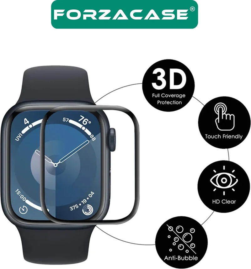فورزاكاس Apple Watch Series 10 42MM Full Cover 3D PET Screen Protector Film with Frame - FC016