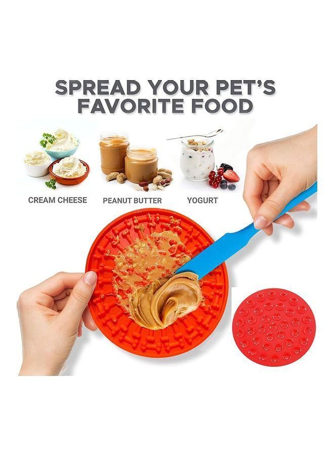 NIBEMINENT Silicone Slow Feeder Dog Treat Dispensing Mat Red 5.90 x 5.90inch - Image 5