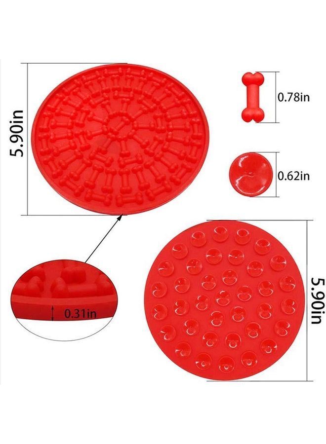 NIBEMINENT Silicone Slow Feeder Dog Treat Dispensing Mat Red 5.90 x 5.90inch - Image 2