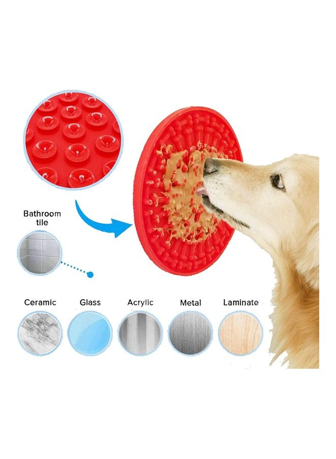 NIBEMINENT Silicone Slow Feeder Dog Treat Dispensing Mat Red 5.90 x 5.90inch - Image 3