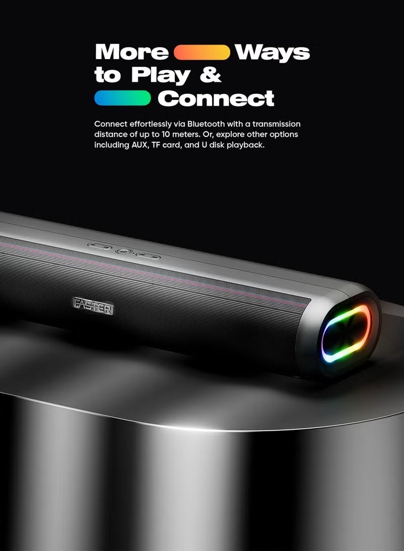 Faster NEXON Z30 30W Portable Bluetooth Speaker (Dark Grey) + 64GB USB 3.1 Flash Drive Bundle – Wireless Speaker with Deep Bass, RGB Lights & Fast Data Storage – Perfect for Music, Travel, Laptop, TV & Car - Image 4