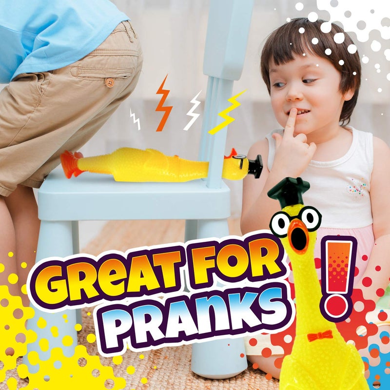 JA-RU Screaming Rubber Chicken Toy (3 Units Assorted) Squeaky Chicken Toys for Kids. Funny Noise Maker Prank & Gag Gifts. Novelty Toys & Amusements. Rubber Dog Toys. 1704-3p - Image 4