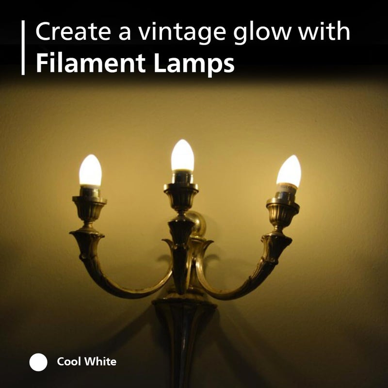 Philips E27 Frosted Candle 400-Lumen Decorative Wall Lights (4W, Pack of 4, White) - Image 4