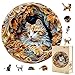 Jollitot Wooden Puzzles Adults 3D Cat Puzzle Wooden Puzzles 300 Pieces Unique Animal Shaped Wood Challenging Jigsaw Puzzles Gifts for Women Cat Lovers Adults 134x133in - Image 2