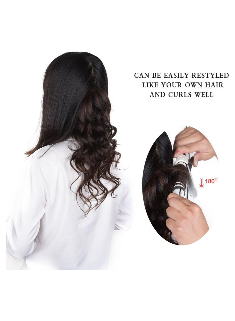 إستيل وصلات شعر بشري بمشبك أسود مستقيم على وصلات شعر ريمي وصلات شعر طبيعية للنساء والسيدات والبنات (7 قطعة/المجموعة أو 4 قطعة/المجموعة) - Image 5