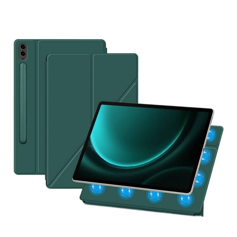 DGG Green Samsung Tab Folio Case Compatible with Multiple Samsung Tab Models with Pencil Holder with Protective Cover Stand Function and Daily Tablet Carry - Image 2