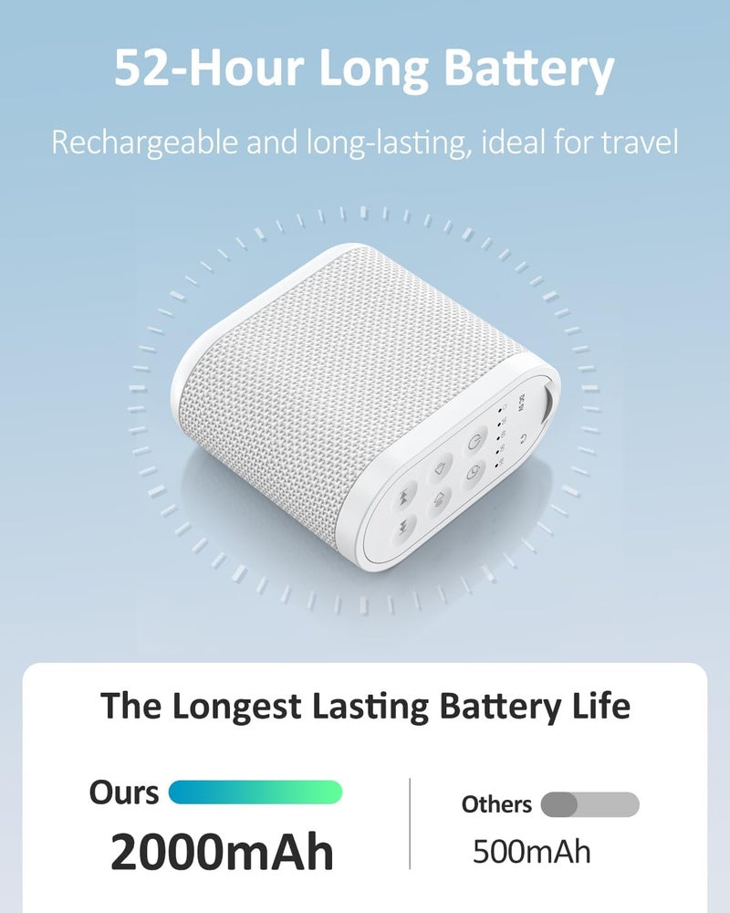 Vindsbay Loud Portable Travel Sound Machine for Adults：Powerful Battery, Headphone Jack, 21 Soothing Sound, Sleep Timer, 32 Volumes - White Noise Machine for Sleeping, Office Privacy & Noise Canceling - Image 3