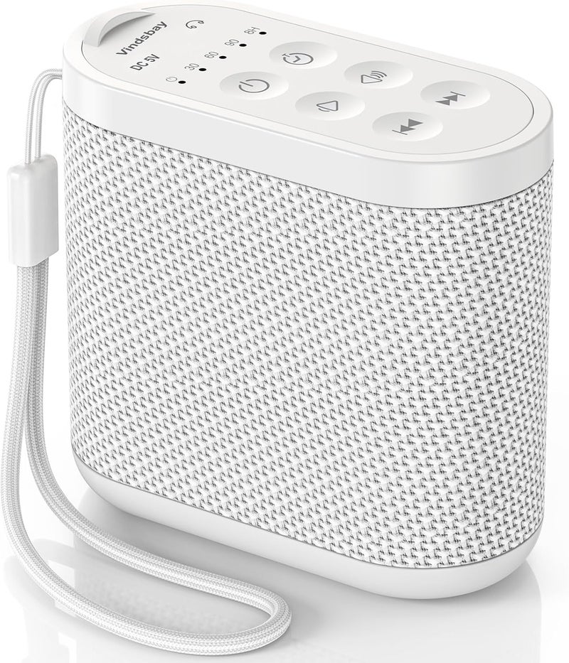 Vindsbay Loud Portable Travel Sound Machine for Adults：Powerful Battery, Headphone Jack, 21 Soothing Sound, Sleep Timer, 32 Volumes - White Noise Machine for Sleeping, Office Privacy & Noise Canceling - Image 1